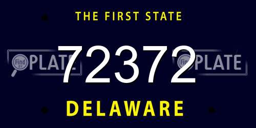 72372 Delaware License Plate