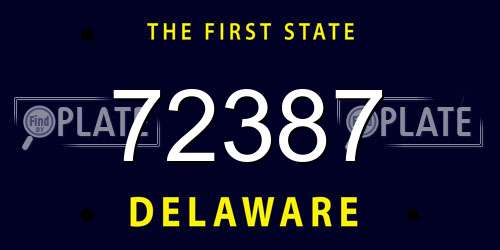 72387 Delaware License Plate