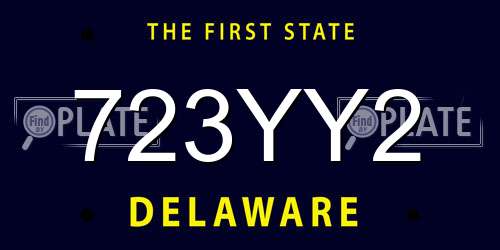 723YY2 Delaware License Plate