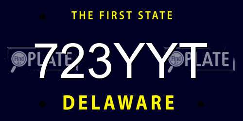 723YYT Delaware License Plate