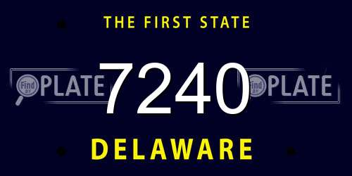 7240 Delaware License Plate