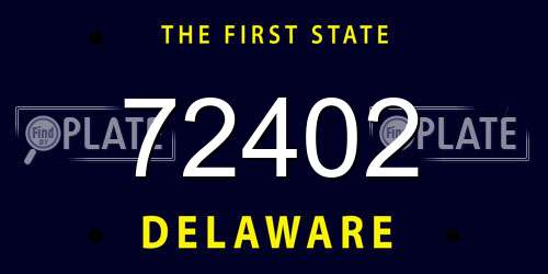 72402 Delaware License Plate