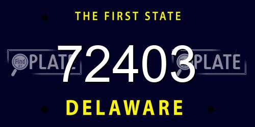 72403 Delaware License Plate