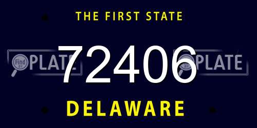 72406 Delaware License Plate