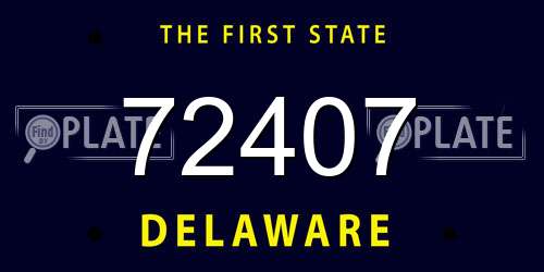 72407 Delaware License Plate