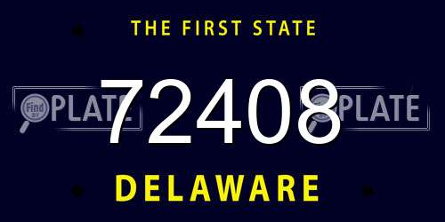 72408 Delaware License Plate