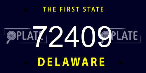 72409 Delaware License Plate
