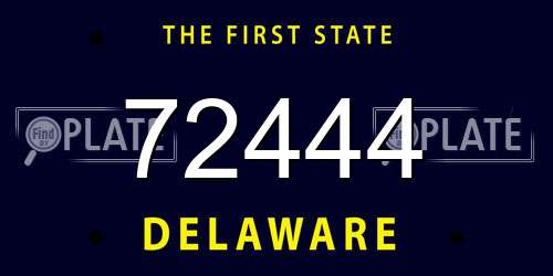 72444 Delaware License Plate