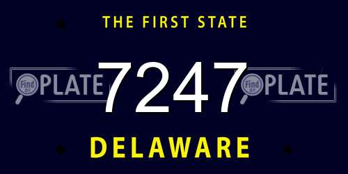 7247 Delaware License Plate