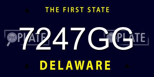 7247GG Delaware License Plate