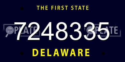 7248335 Delaware License Plate