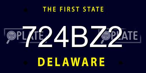 724BZ2 Delaware License Plate