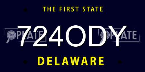 724ODY Delaware License Plate