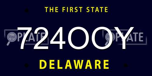 724OOY Delaware License Plate