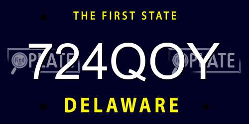 724QOY Delaware License Plate