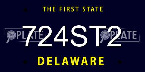724ST2 Delaware License Plate