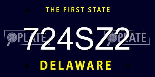 724SZ2 Delaware License Plate