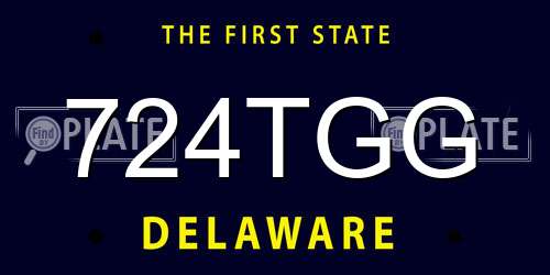 724TGG Delaware License Plate