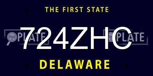 724ZHC Delaware License Plate