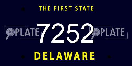 7252 Delaware License Plate