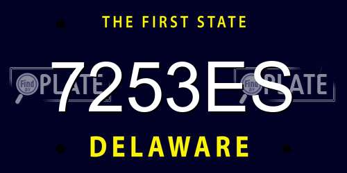 7253ES Delaware License Plate