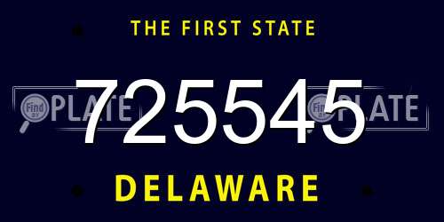 725545 Delaware License Plate