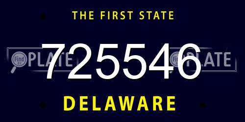 725546 Delaware License Plate