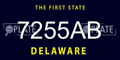7255AB Delaware License Plate