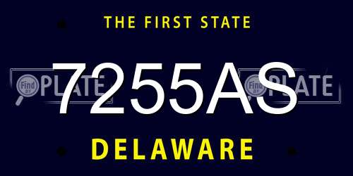 7255AS Delaware License Plate