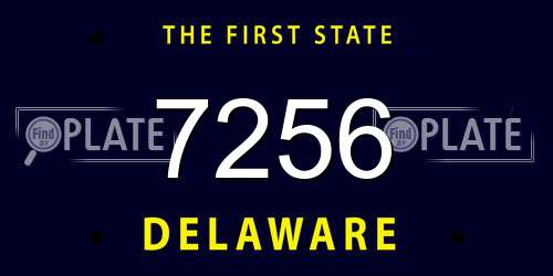 7256 Delaware License Plate