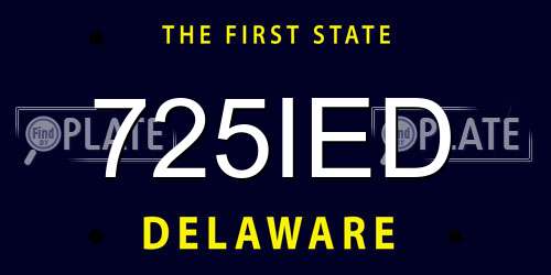 725IED Delaware License Plate