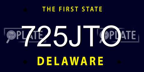 725JTO Delaware License Plate