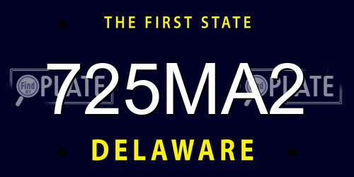 725MA2 Delaware License Plate