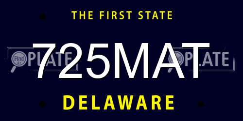 725MAT Delaware License Plate