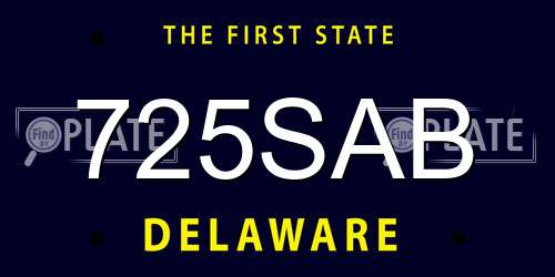 725SAB Delaware License Plate