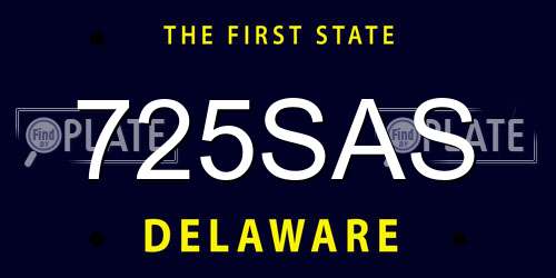 725SAS Delaware License Plate