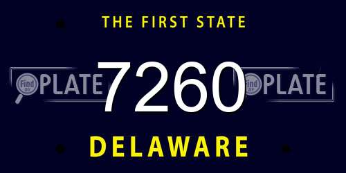 7260 Delaware License Plate