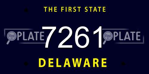 7261 Delaware License Plate