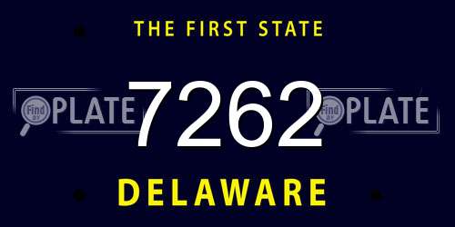 7262 Delaware License Plate