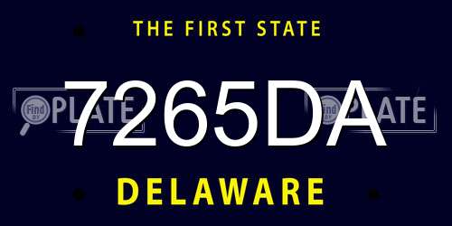 7265DA Delaware License Plate