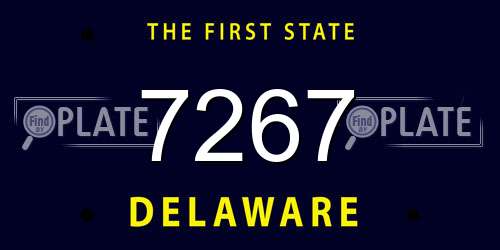 7267 Delaware License Plate