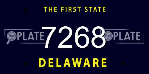 7268 Delaware License Plate