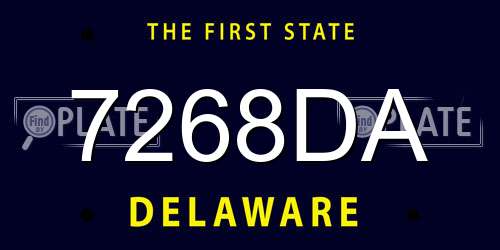 7268DA Delaware License Plate