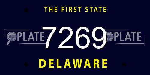 7269 Delaware License Plate