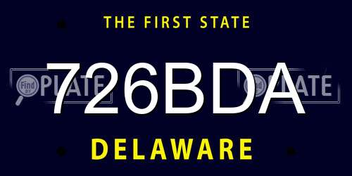 726BDA Delaware License Plate