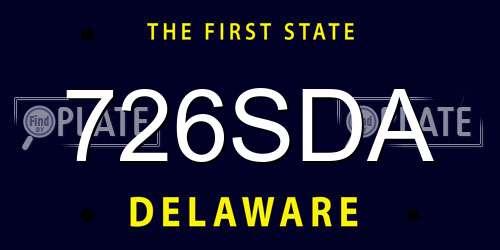 726SDA Delaware License Plate