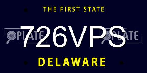 726VPS Delaware License Plate