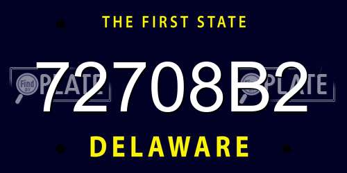 72708B2 Delaware License Plate