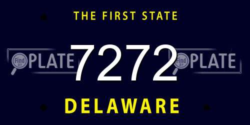 7272 Delaware License Plate