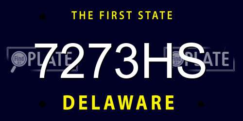 7273HS Delaware License Plate